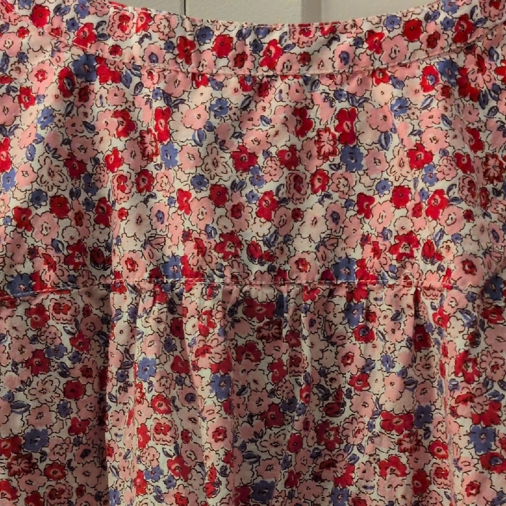 Woman Within Pink and Blue Floral Blouse - Picture 6 of 6